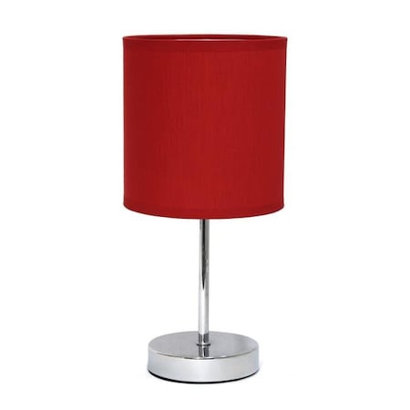 All The Rages All The Rages LT2007-RED Chrome Basic Table Lamp with Red Shade LT2007-RED